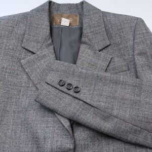 Vintage Saville Blazer Size Small? Gray‎ Glen Check Plaid Worsted Wool Corpcore